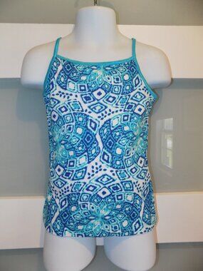 P.S. Aeropostale Geometic Blue Print Tank Top Size 4 Girls NEW